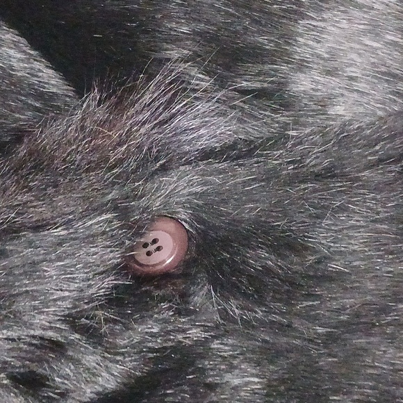 Dyed Rabbbit Fur Elegant Black Fur Jacket, Gentle Used, Sz Medium - Picture 3 of 7